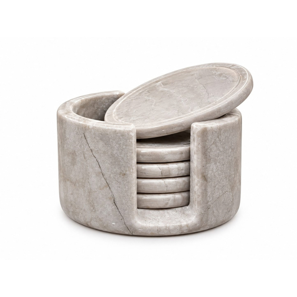 Coaster Set Travertine Stone - Image 4