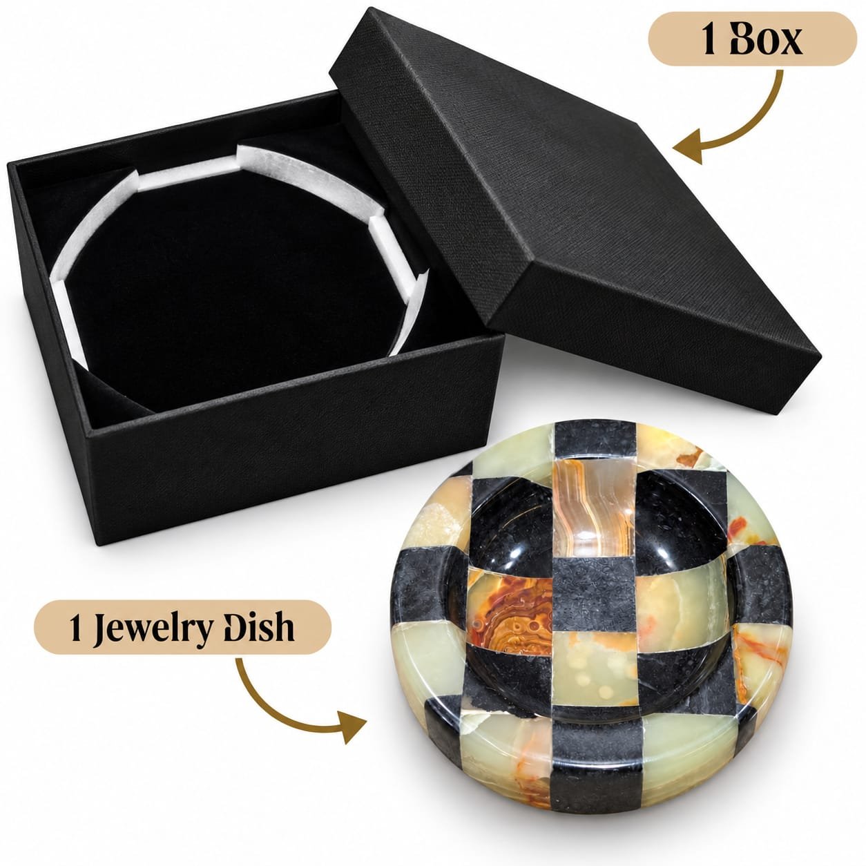Multi Green & Black Jewelry dish - Image 2