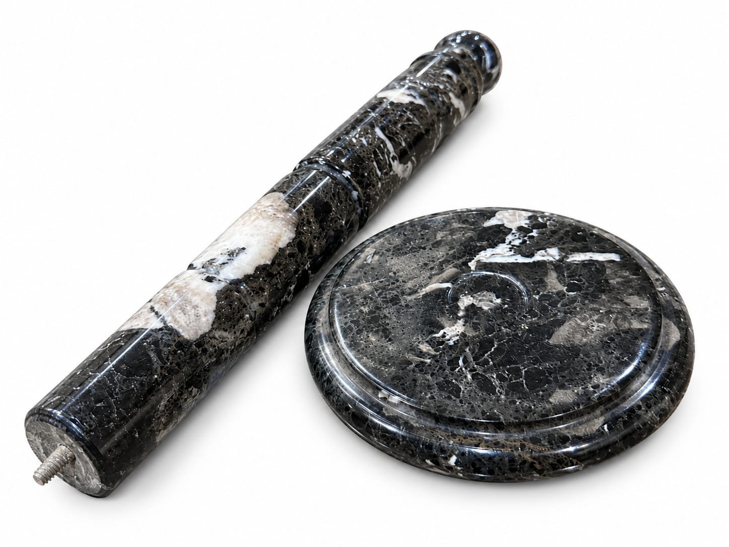 Kitchen Roll Holder Black Zebra Stone - Image 2