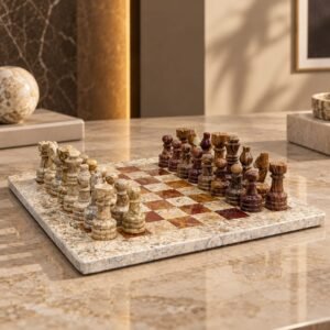 Corel & Red Chess Set